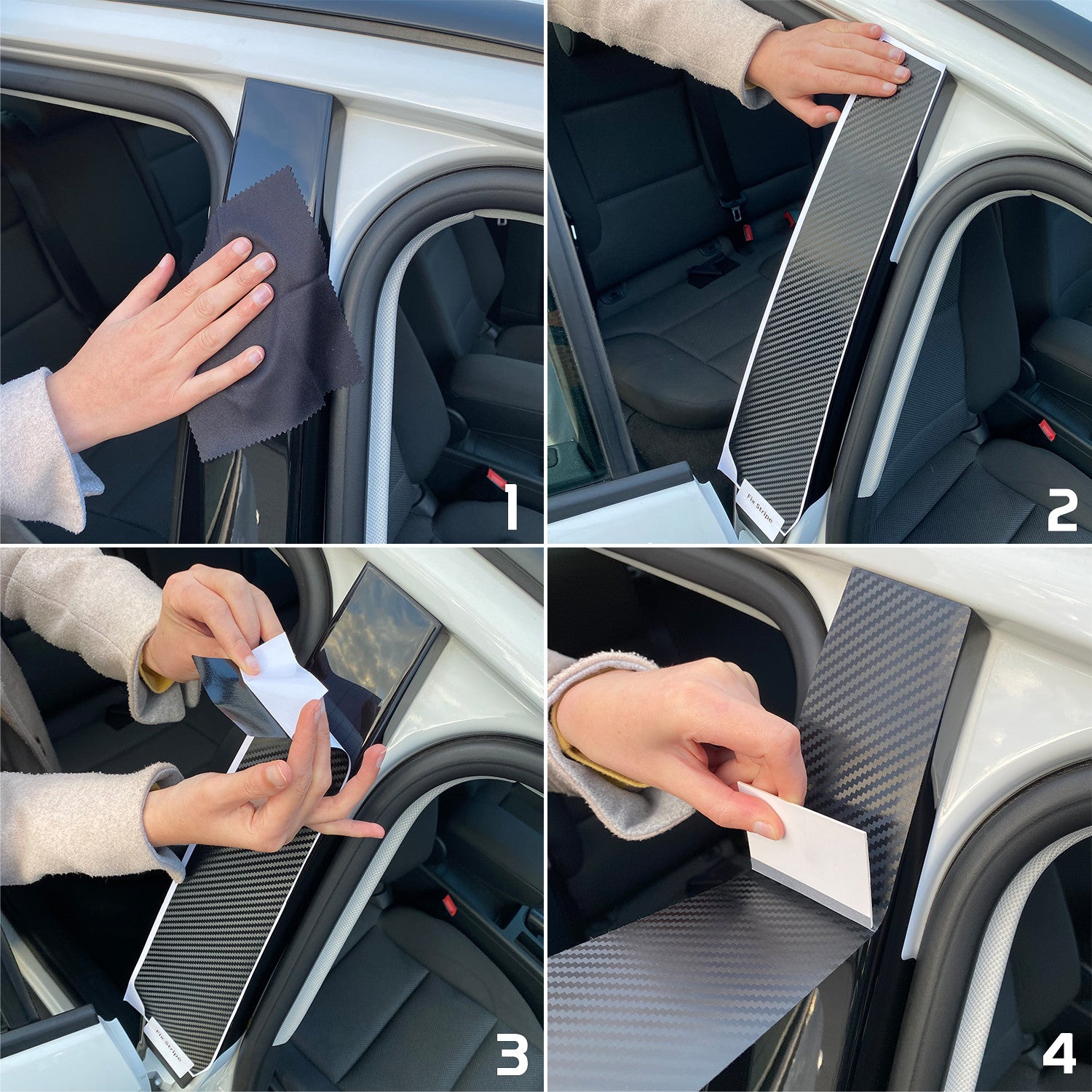 Garniture décorative compatible avec BMW Série 7 & M7 F01 2008-2015 (berline 5 portes) Cache montant B de porte