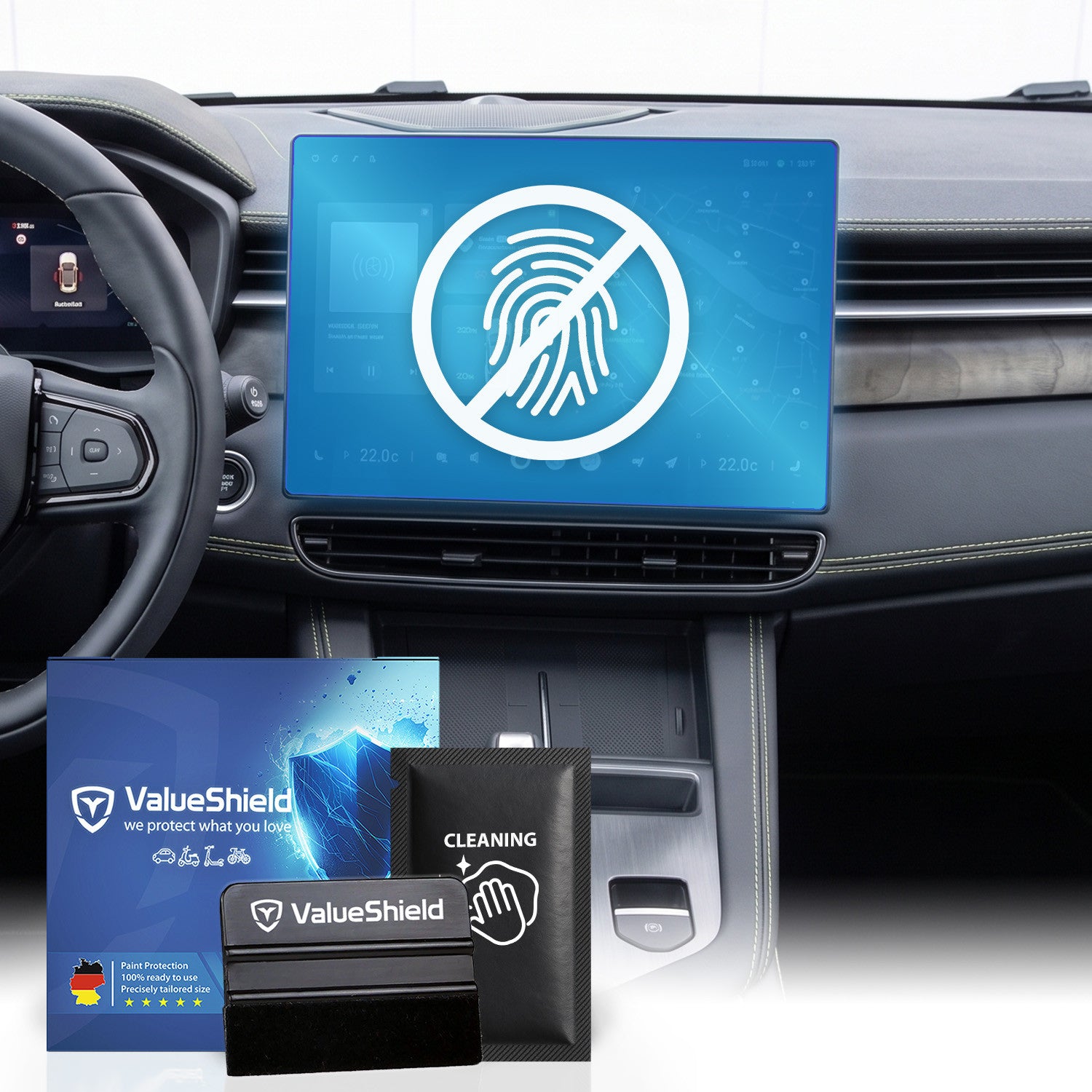 Anti-Fingerprint Displayschutzfolie passend für Lynk & Co 01 2021-2028 (5-Türer Kompakt-SUV)