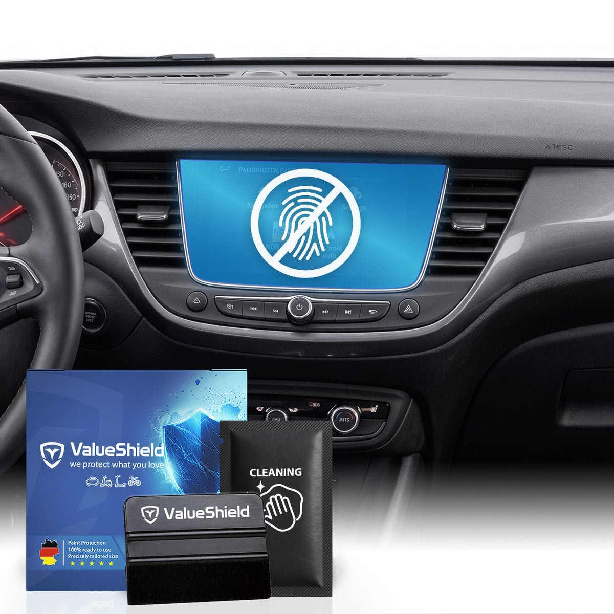 Anti-Fingerprint Displayschutzfolie passend für Opel Astra K 2015-2021 (5-Türer Kompakt)