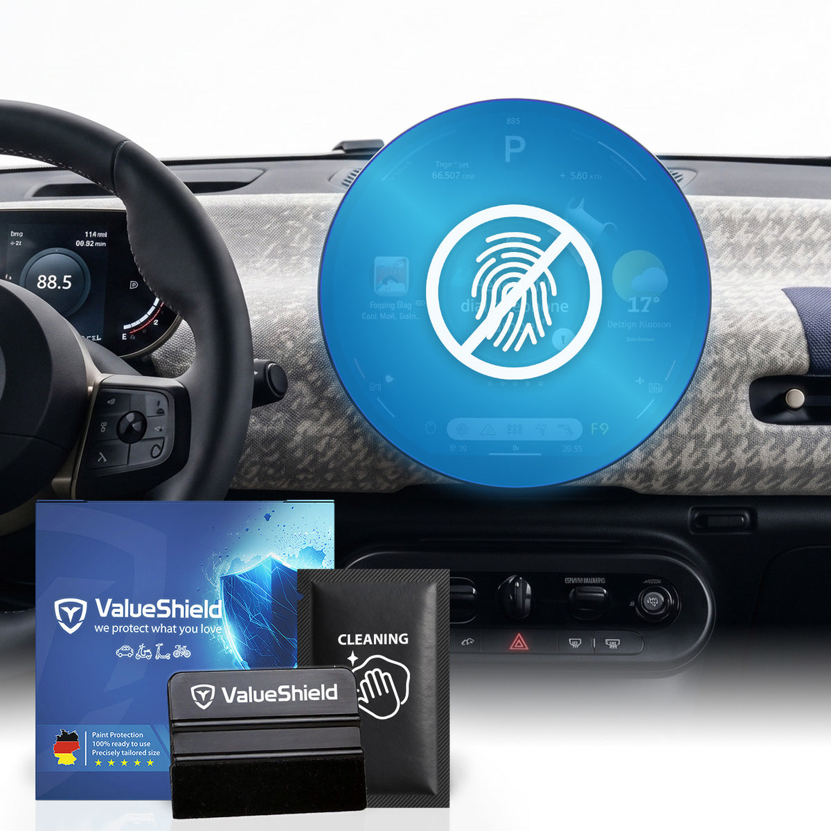 Anti-Fingerprint Displayschutzfolie passend für Mini Cooper F56 2023-2029 (3-Türer Kompakt)