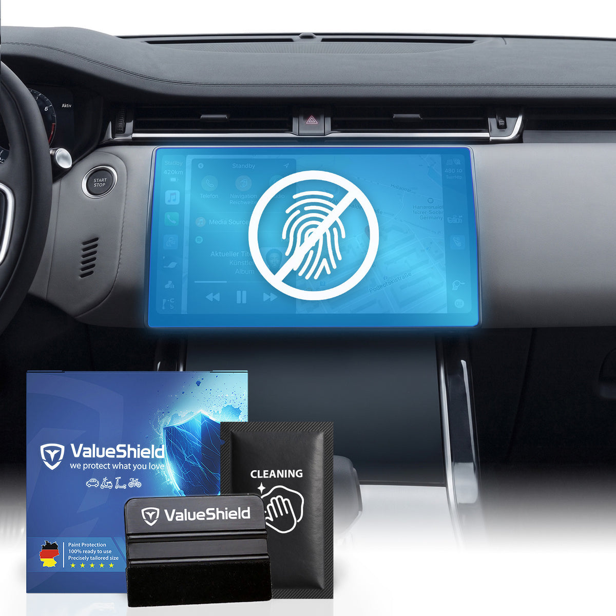 Anti-Fingerprint Displayschutzfolie passend für Land Rover Discovery 5 2017-2027