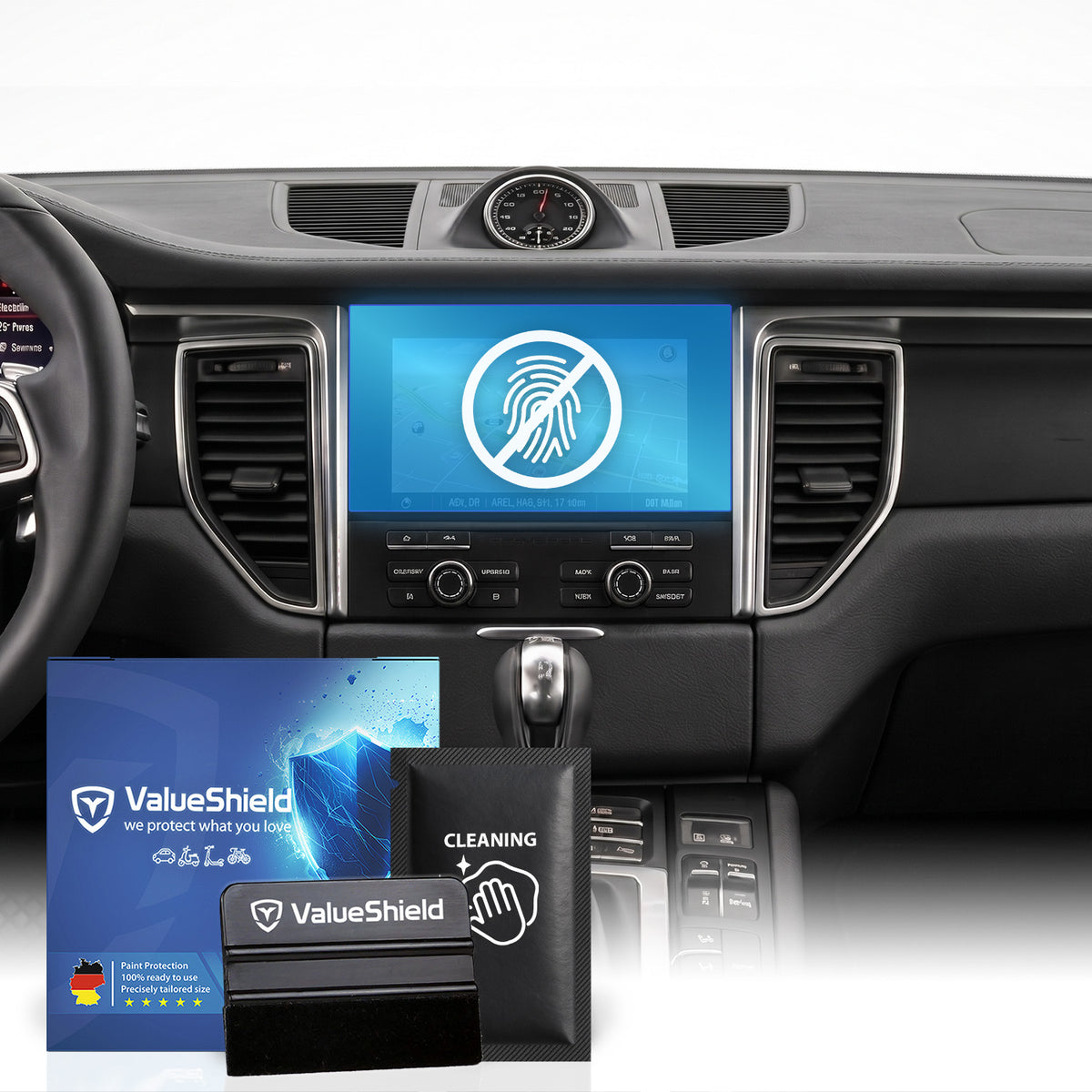 Anti-Fingerprint Displayschutzfolie passend für Porsche Cayenne 92A 2010-2017 (5-Türer SUV)