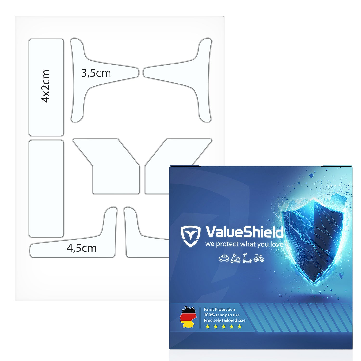 Protections de rétroviseurs transparentes universelles, ensemble de 8 pièces