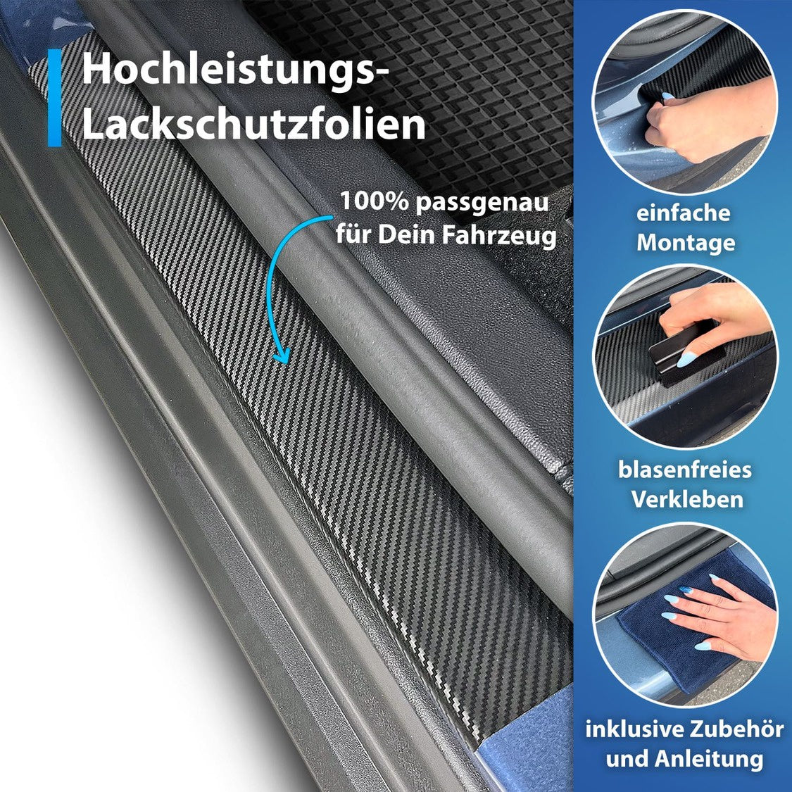 Protection de seuil de porte (toutes portes) compatible avec BMW Série 7 et M7 F01 2008-2015 (berline 5 portes)