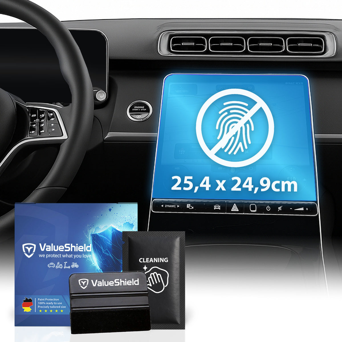 Anti-Fingerprint Displayschutzfolie passend für Mercedes EQE V295 2022-2028 (5-Türer Limousine)