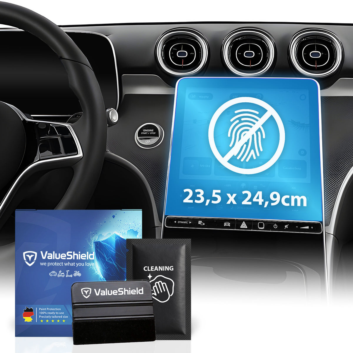 Anti-Fingerprint Displayschutzfolie passend für Mercedes CLE 2023-2029 (3-Türer Coupe)