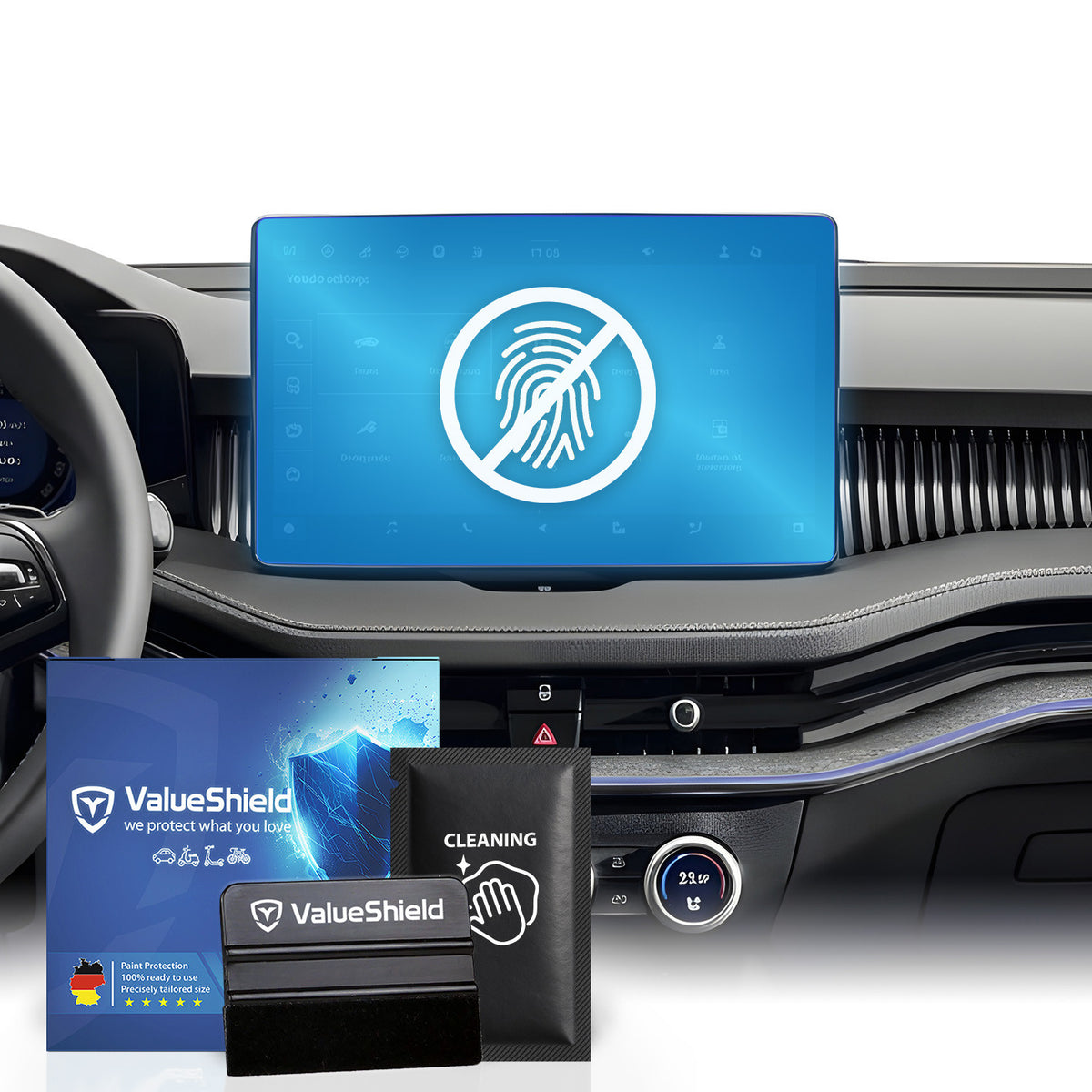 Anti-Fingerprint Displayschutzfolie passend für Skoda Kodiaq 2 2024-2030 (5-Türer SUV)