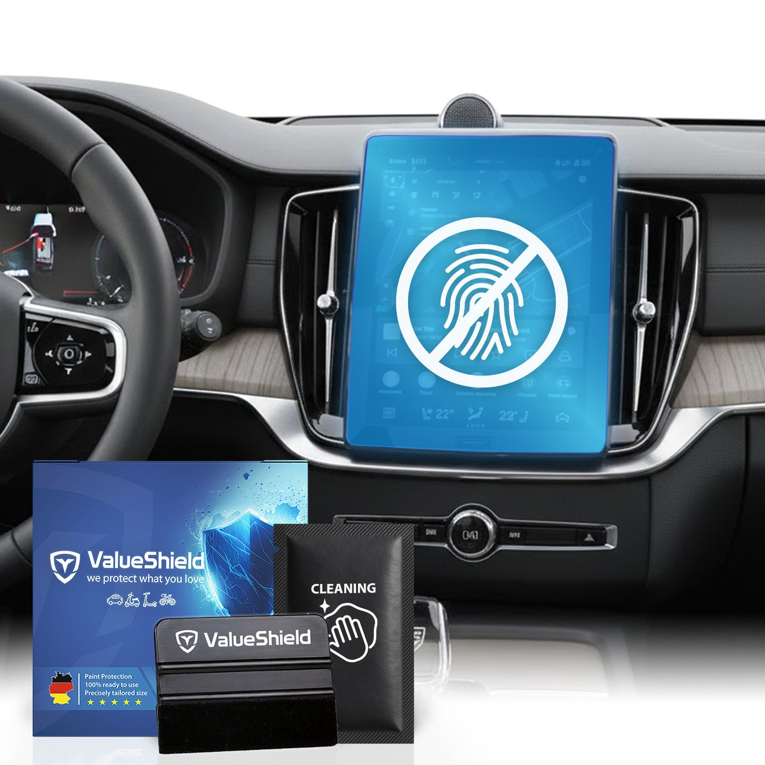Film de protection d'écran anti-traces de doigts compatible avec Volvo XC60 2e génération 2017-2027 (SUV 5 portes)