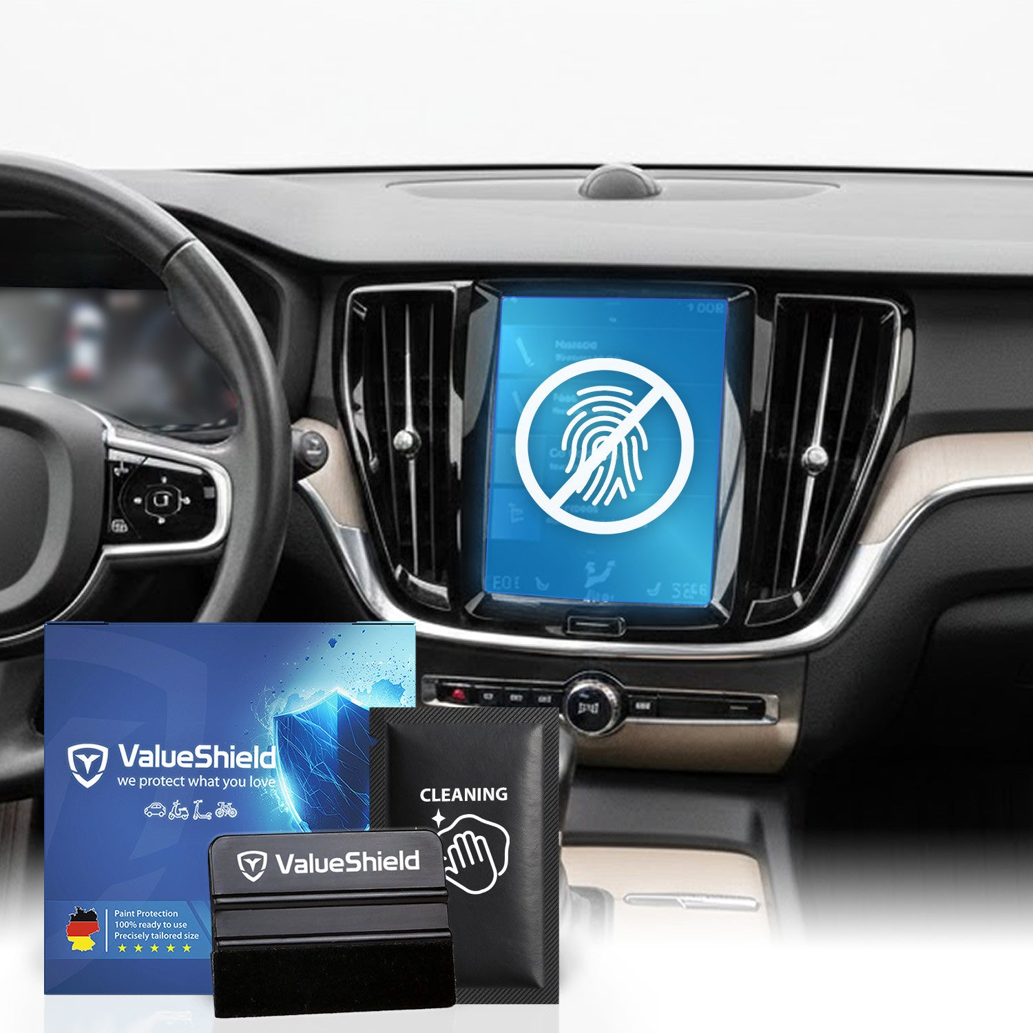 Anti-Fingerprint Displayschutzfolie passend für Volvo XC40/EX40 2017-2027 (5-Türer SUV)