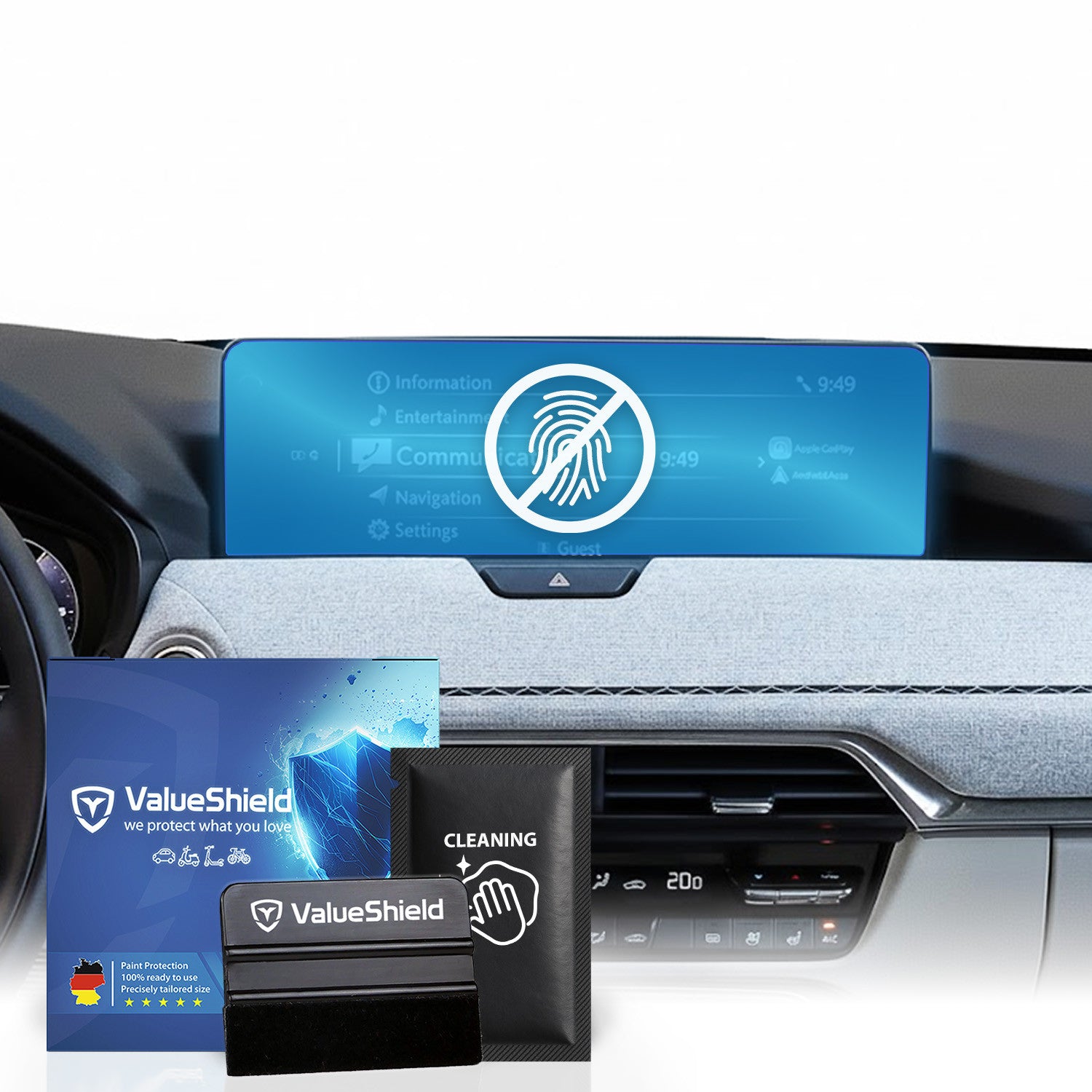 Anti-Fingerprint Displayschutzfolie passend für Mazda CX-80 2025-2031 (5-Türer SUV)