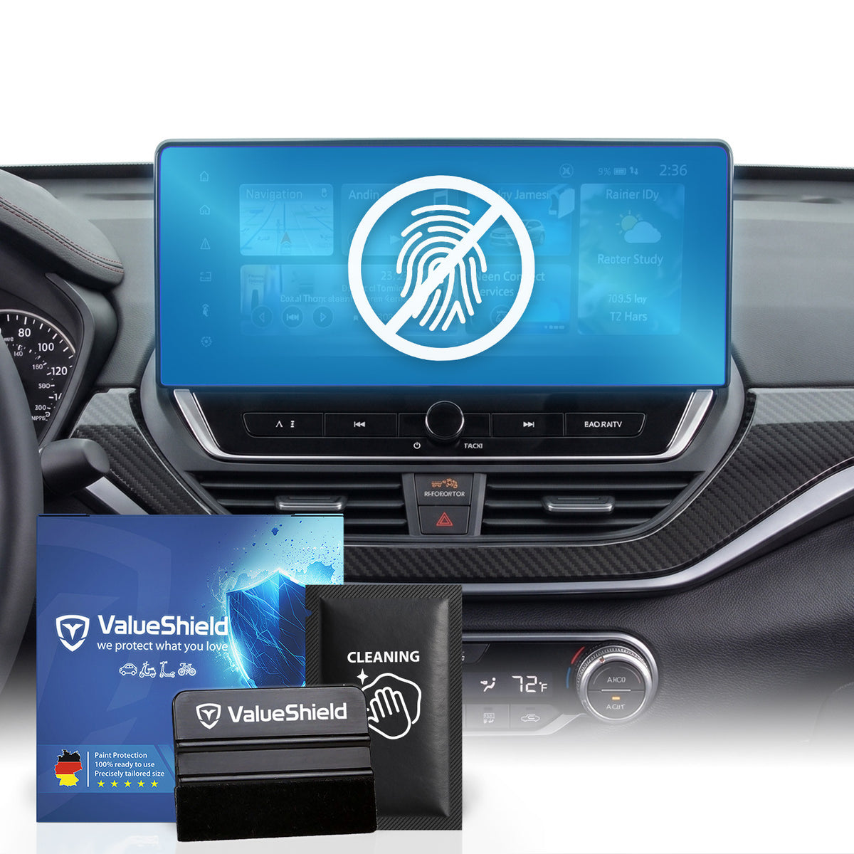 Anti-Fingerprint Displayschutzfolie passend für Nissan X-Trail T33 2022-2029 (5-Türer SUV)