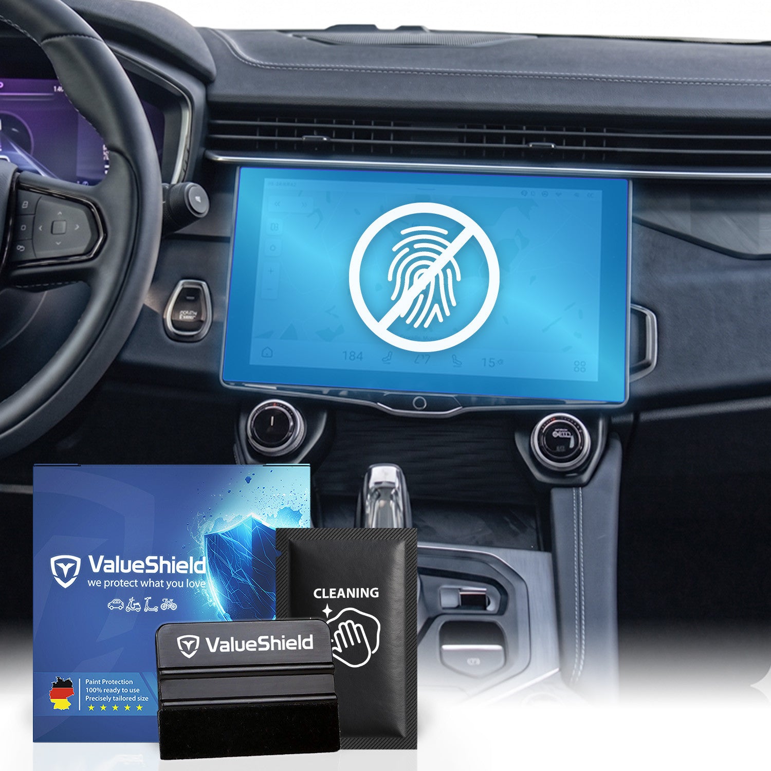 Anti-Fingerprint Displayschutzfolie passend für Lynk & Co 01 2021-2028 (5-Türer Kompakt-SUV)