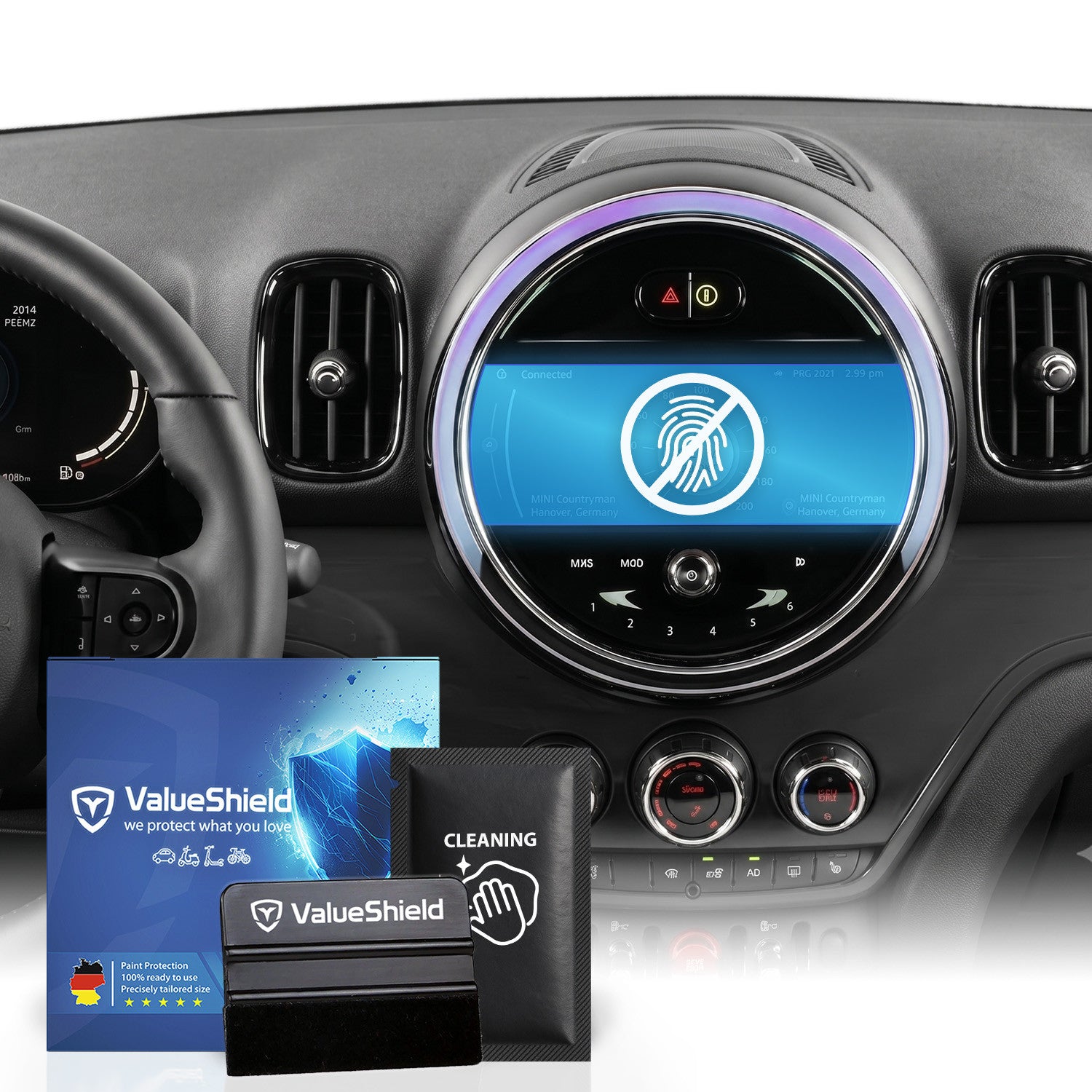 Anti-Fingerprint Displayschutzfolie passend für Mini Countryman F60 Facelift 2020-2023 (5-Türer Kompakt-SUV)