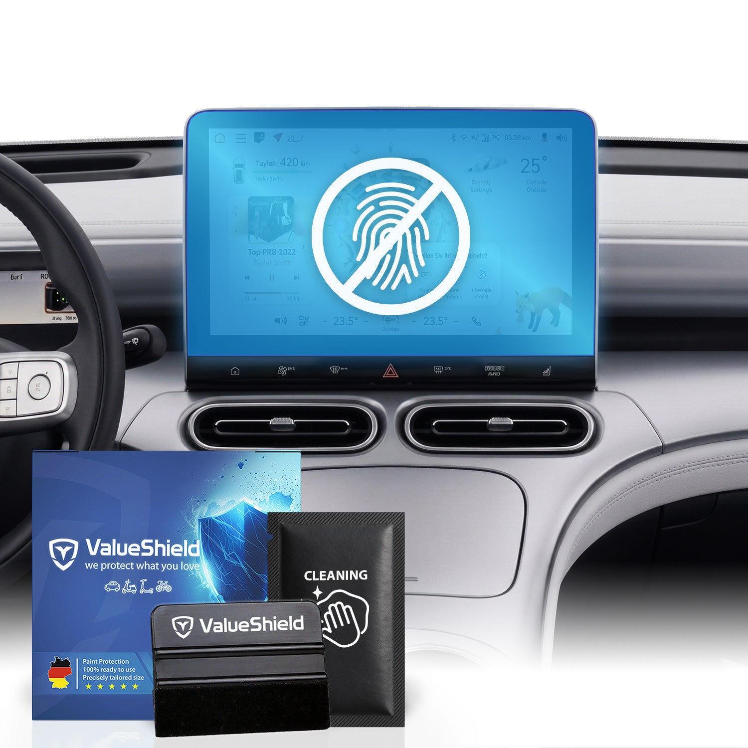 Anti-Fingerprint Displayschutzfolie passend für Smart #1 2022-2030 (4-Türer Kompakt-SUV)