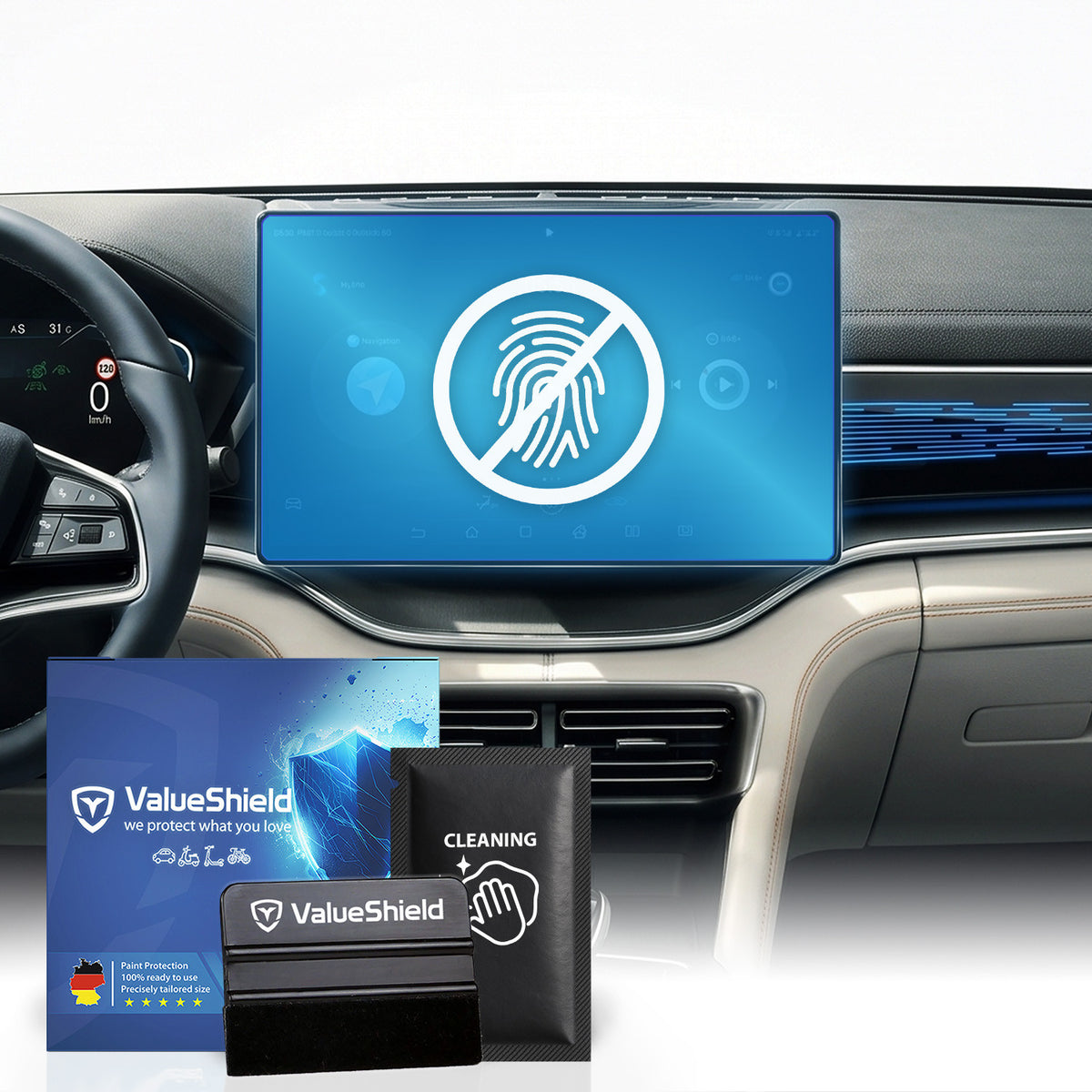 Anti-Fingerprint Displayschutzfolie passend für BYD Dolphin 2021-2027 (5-Türer Kompakt)