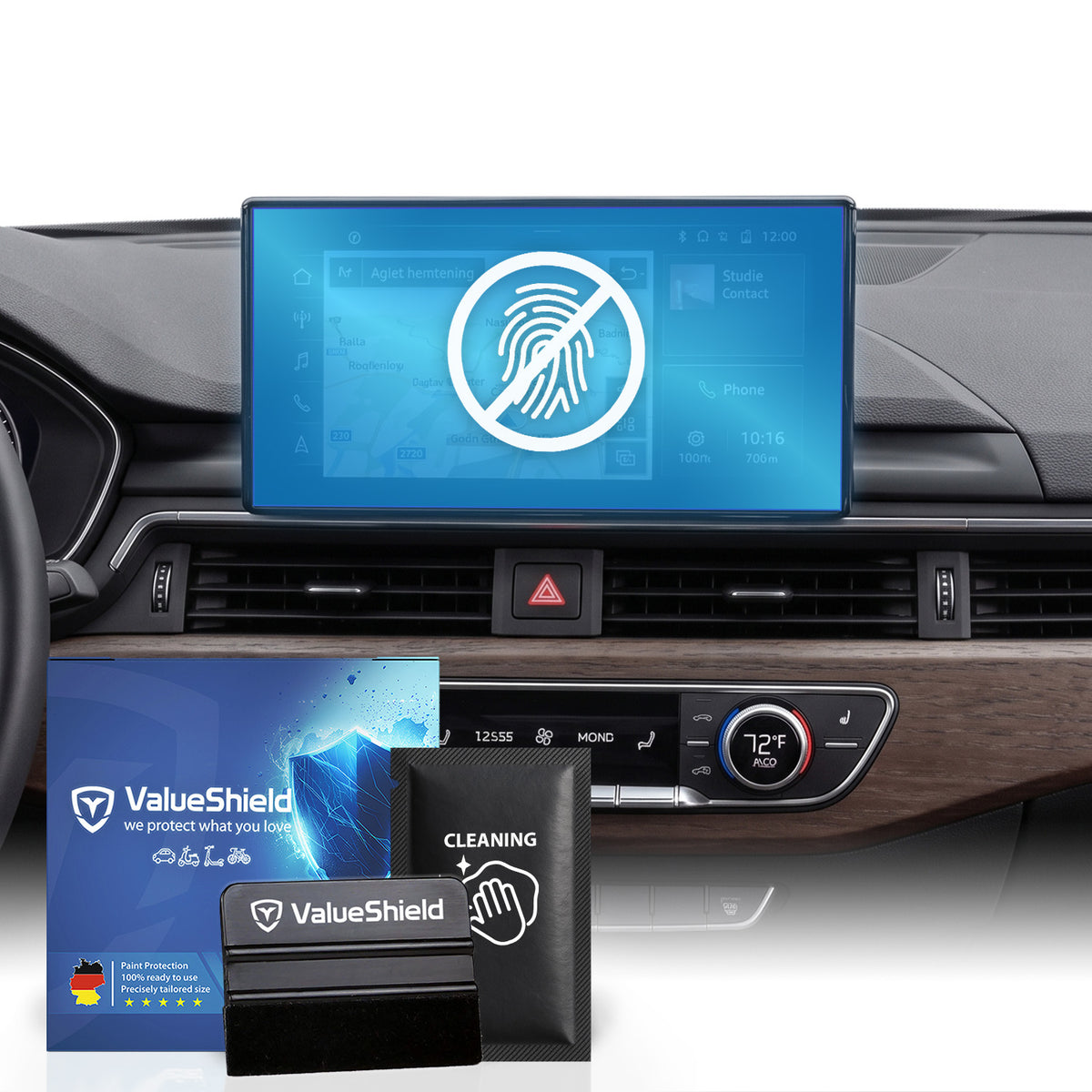 Anti-Fingerprint Displayschutzfolie passend für Audi A4 & S4/RS4 B9 2015-2024 (5-Türer Limousine)