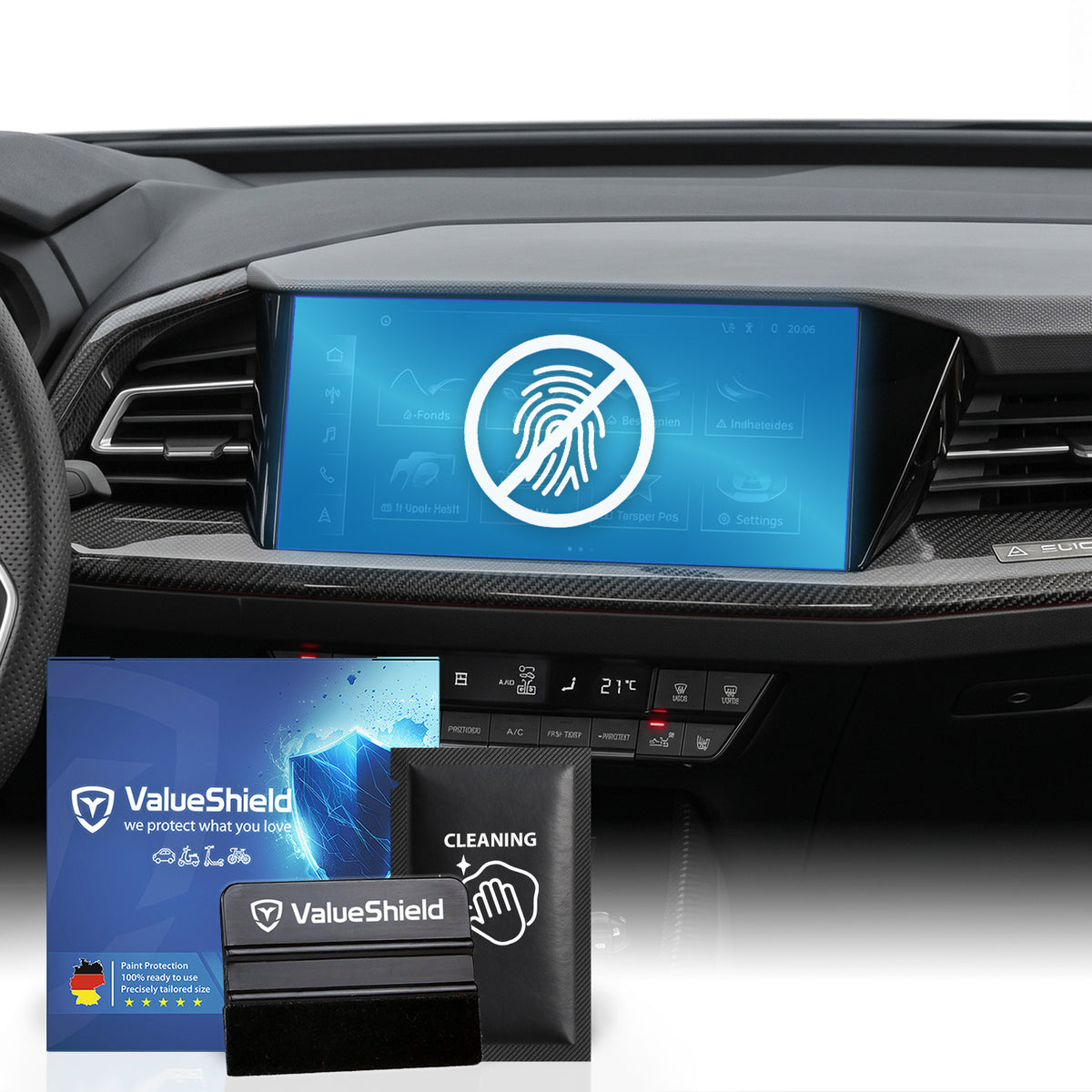 Anti-Fingerprint Displayschutzfolie passend für Audi Q4 & RS e-tron Sportback 2021-2028 (5-Türer SUV)