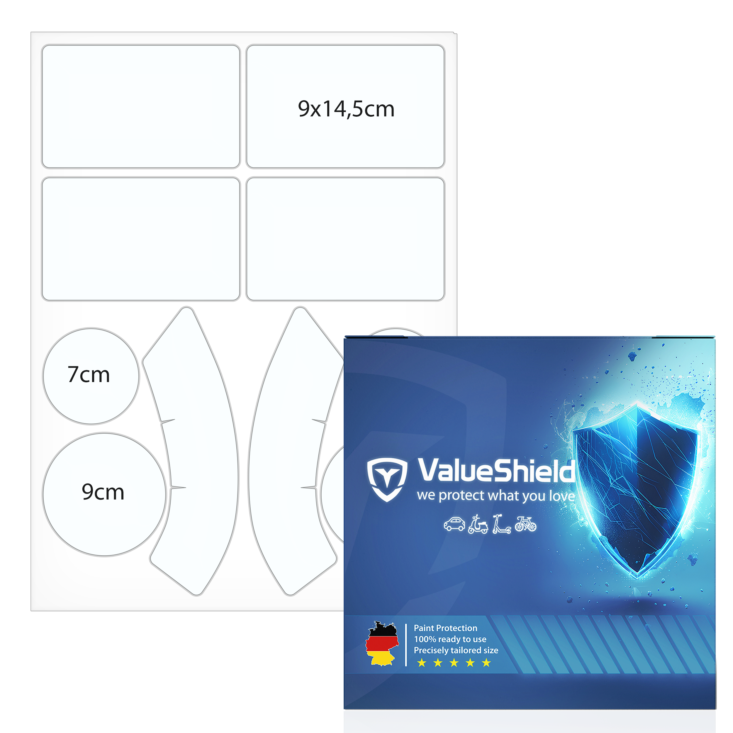 Protection de hayon transparente universelle, ensemble de 10 pièces