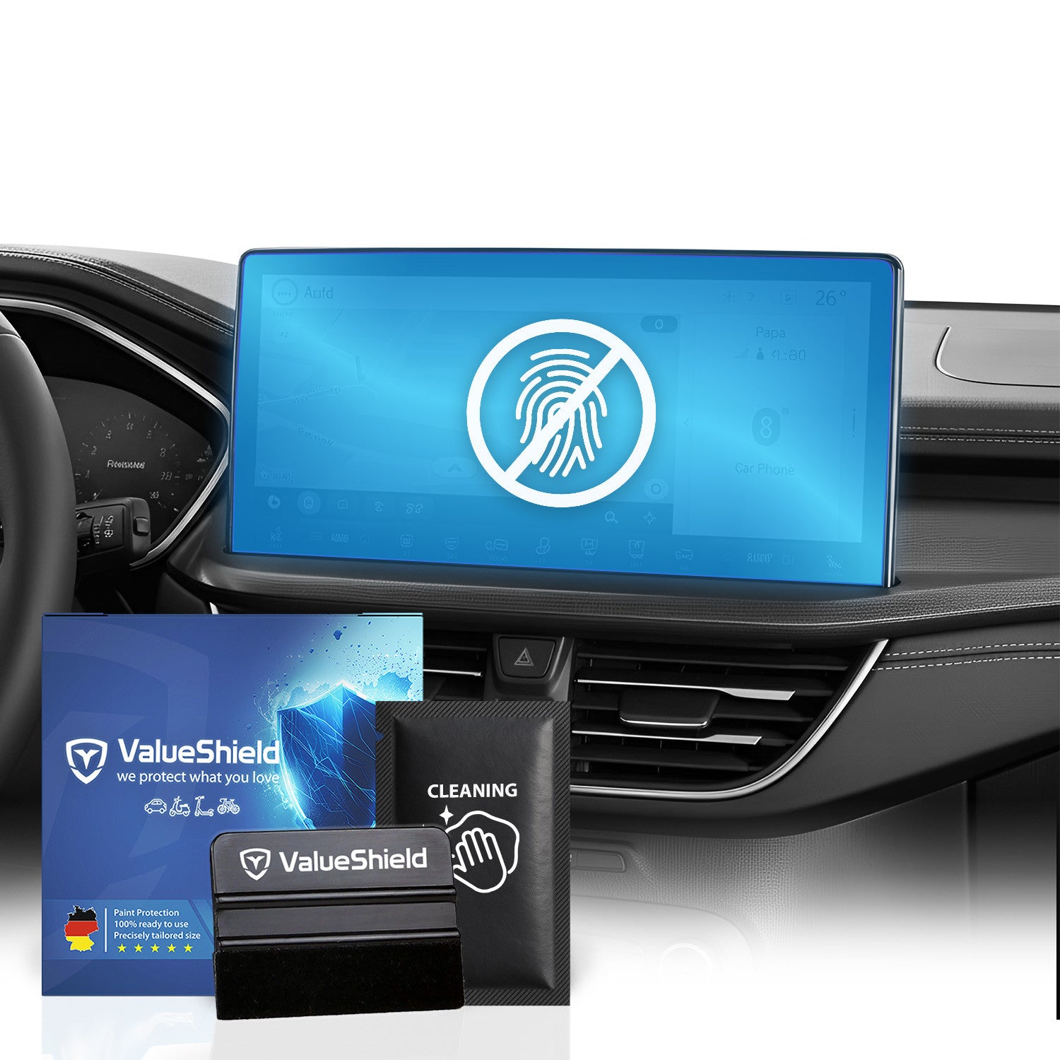 Film de protection d'écran anti-traces de doigts compatible avec Ford Focus 4 2018-2024 (berline 5 portes)