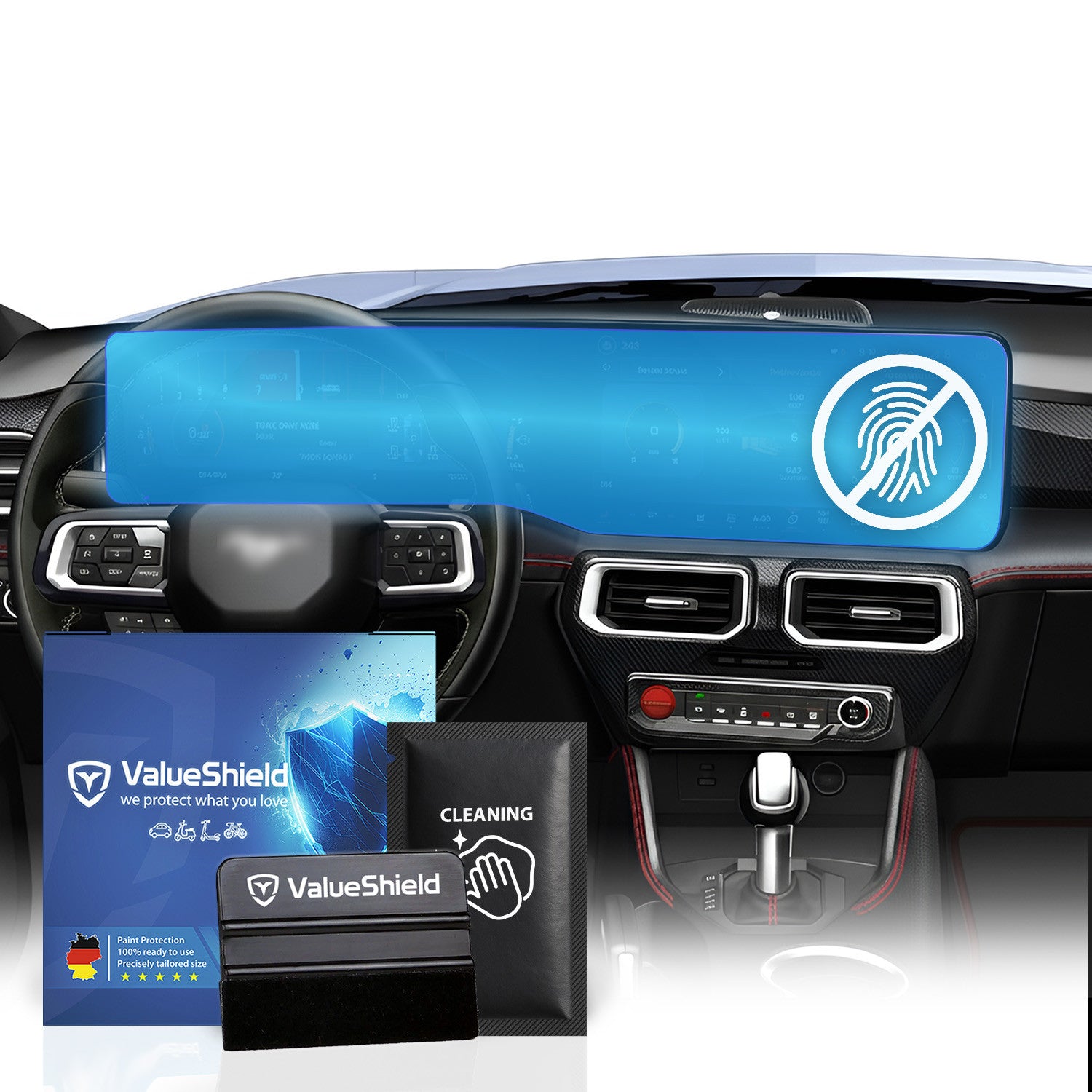 Film de protection d'écran anti-traces de doigts compatible avec Ford Mustang 7 2023-2030 (Coupé/Cabriolet 2 portes)