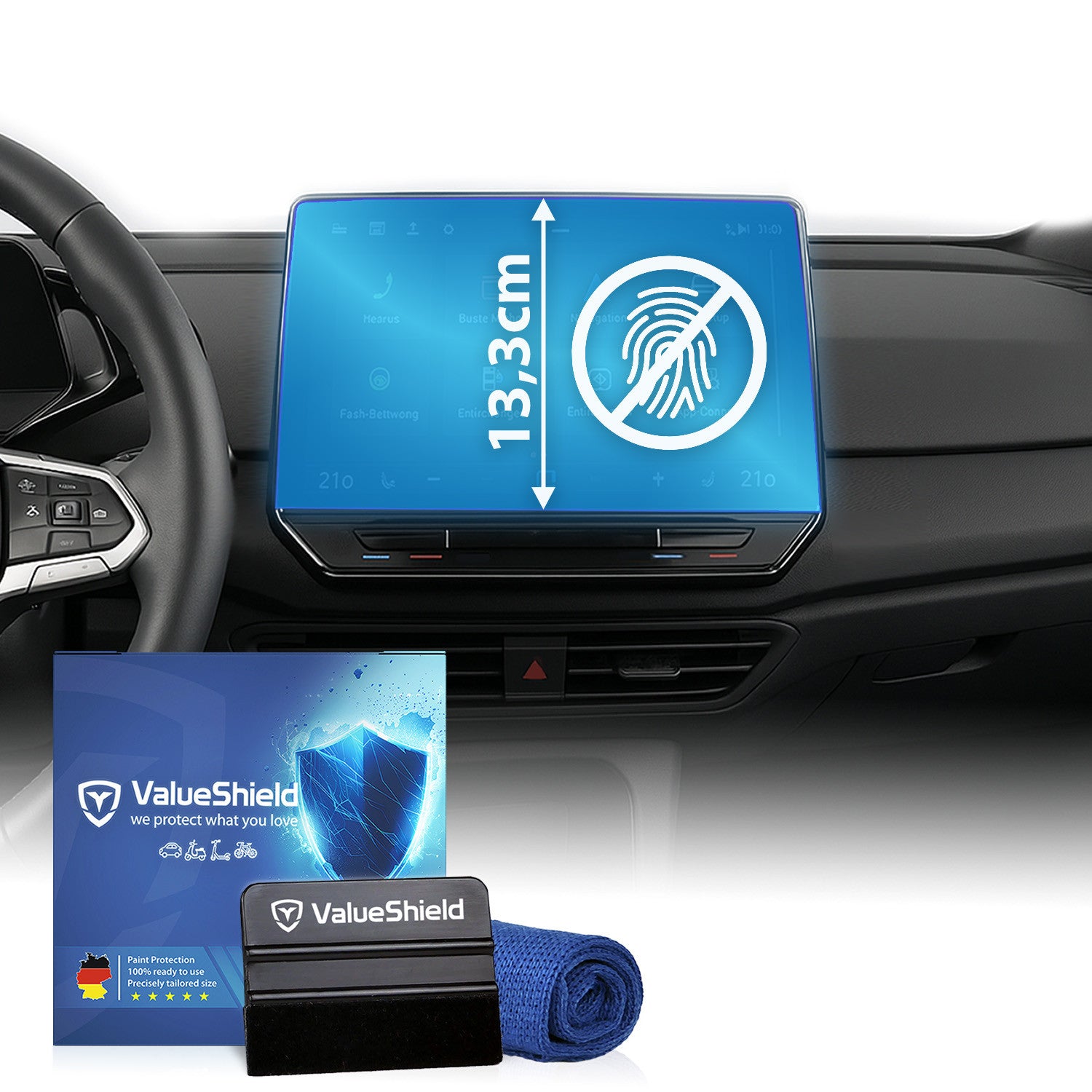 Anti-Fingerprint Displayschutzfolie passend für VW ID.3 2019-2026 (5-Türer Kompakt)