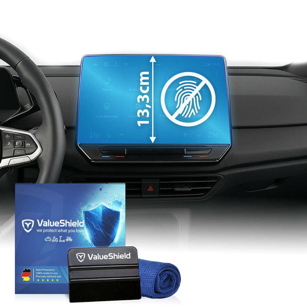 Protection d'écran anti-traces de doigts compatible avec VW ID.4 2020-2027 (SUV compact 5 portes)