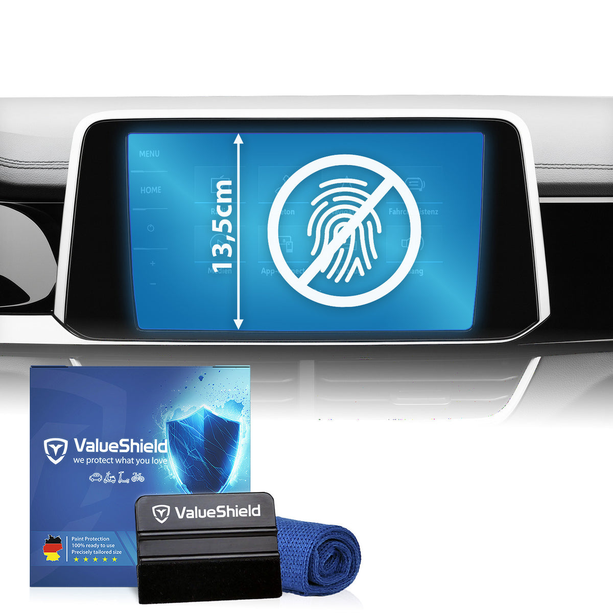 Anti-Fingerprint Displayschutzfolie passend für VW Passat B8 Variant 2014-2024 (5-Türer Kombi)