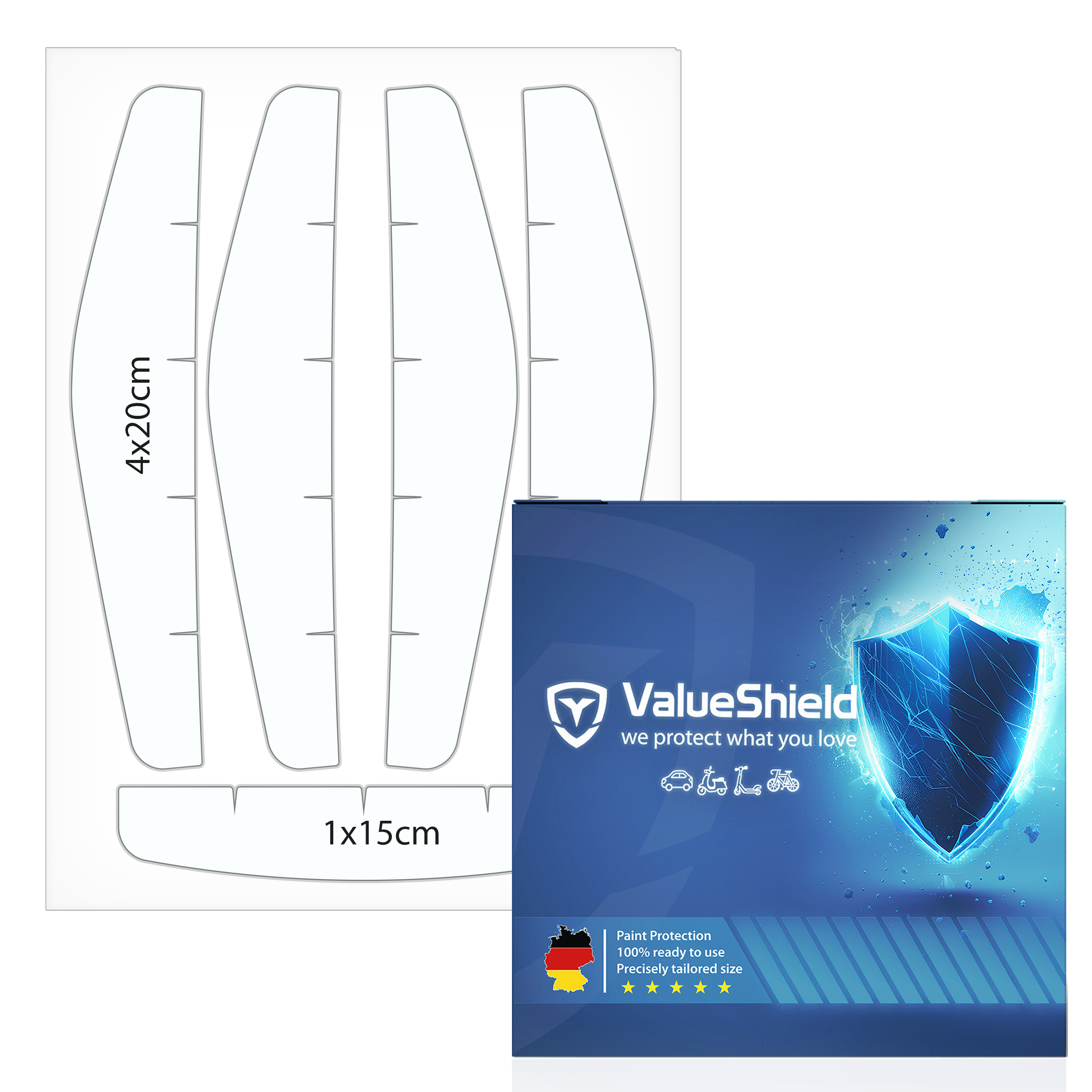 Protections de bord de porte transparentes universelles pour toutes les portes et le hayon, ensemble de 5 pièces
