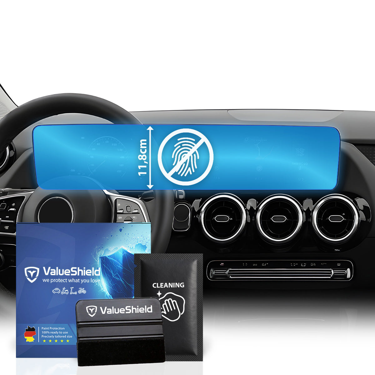 Anti-Fingerprint Displayschutzfolie passend für Mercedes B-Klasse W247 2018-2025 (5-Türer Minivan)