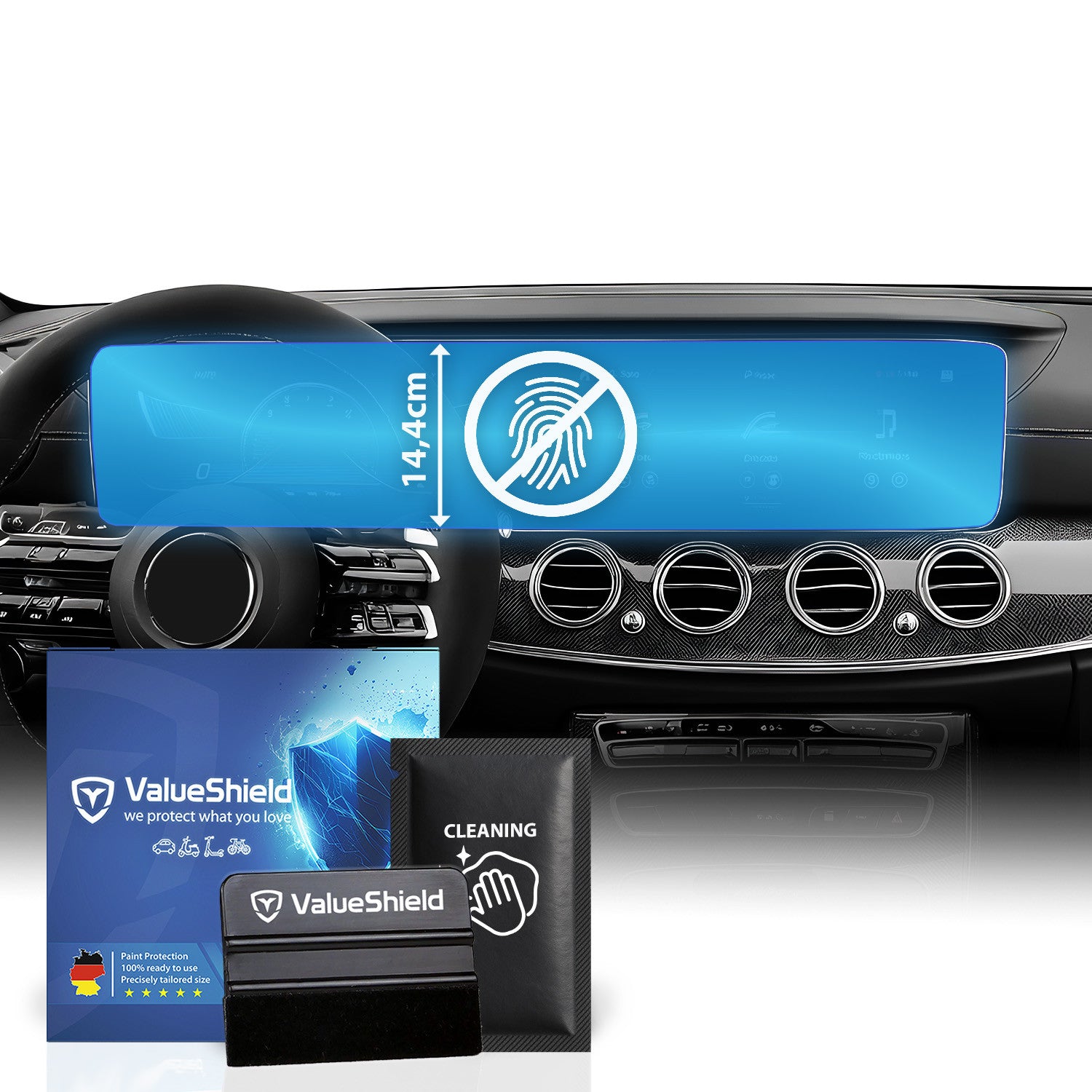 Anti-Fingerprint Displayschutzfolie passend für Mercedes G-Klasse W463 2018-2024 (5-Türer SUV)