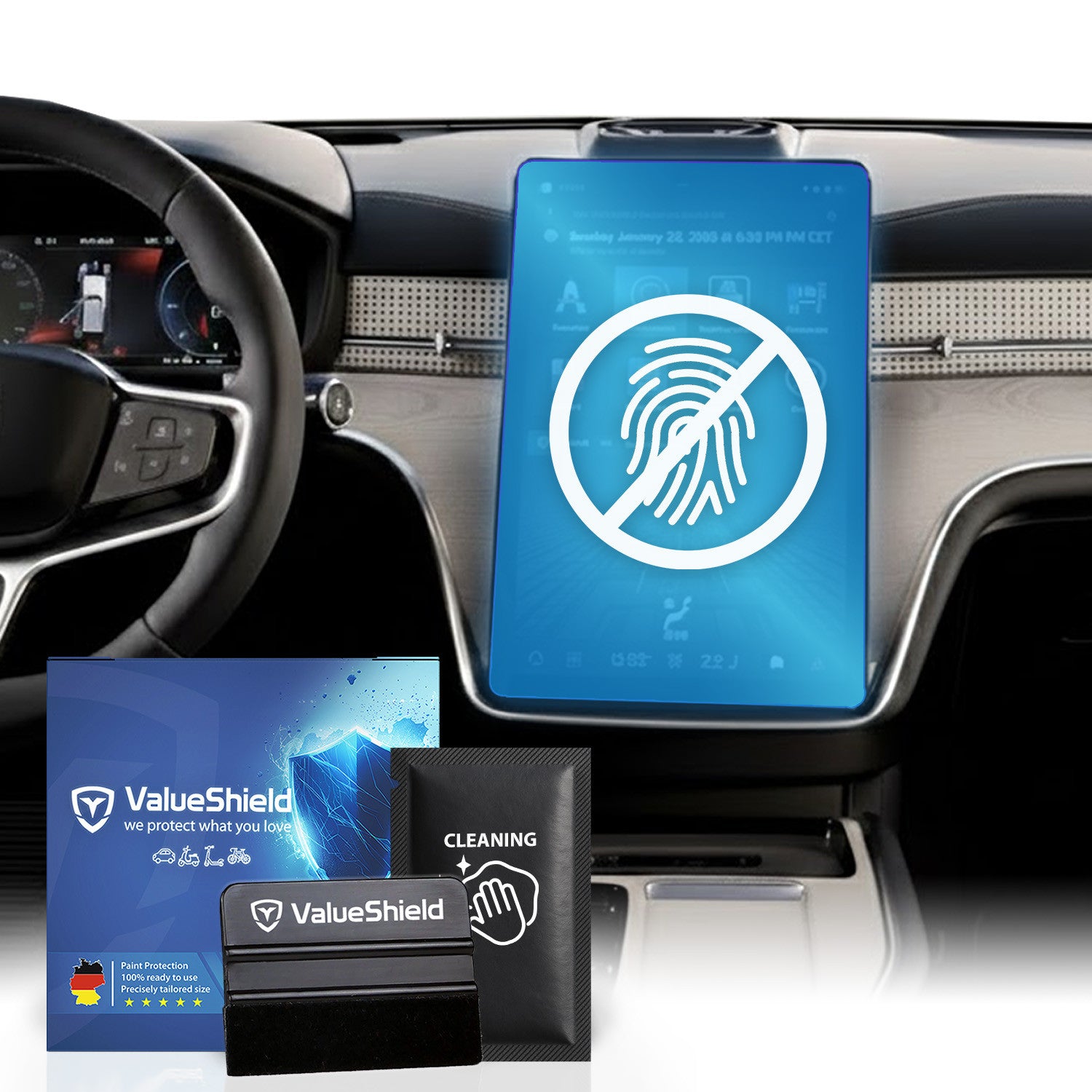 Anti-Fingerprint Displayschutzfolie passend für Volvo EX30 2024-2030 (5-Türer Kombi)