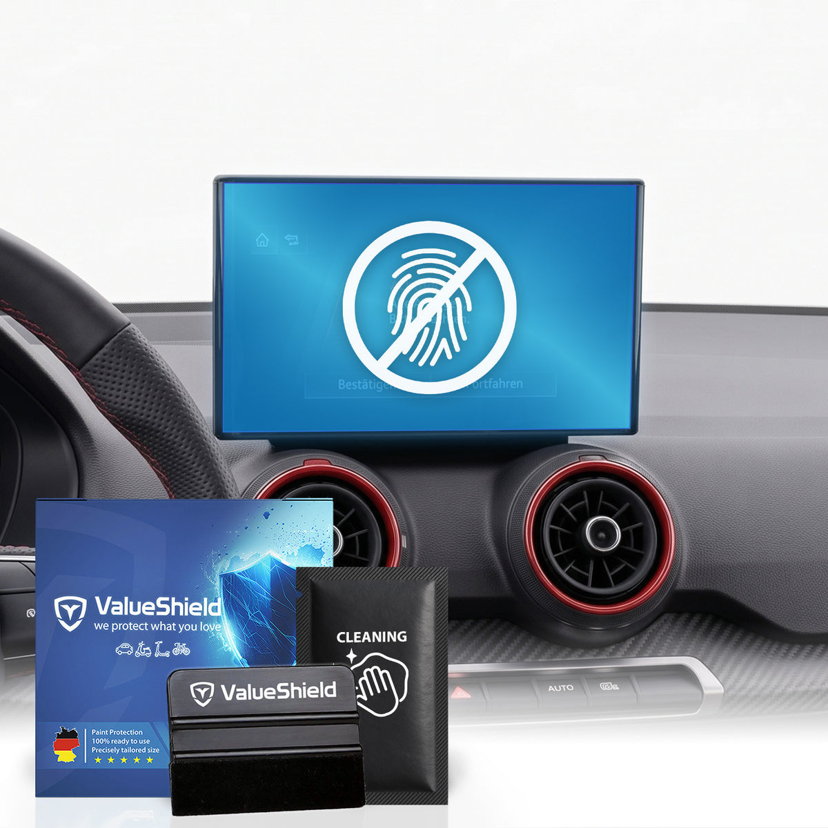 Anti-Fingerprint Displayschutzfolie passend für Audi Q2 & SQ2 GA nur Facelift 2020-2026 Kompakt SUV