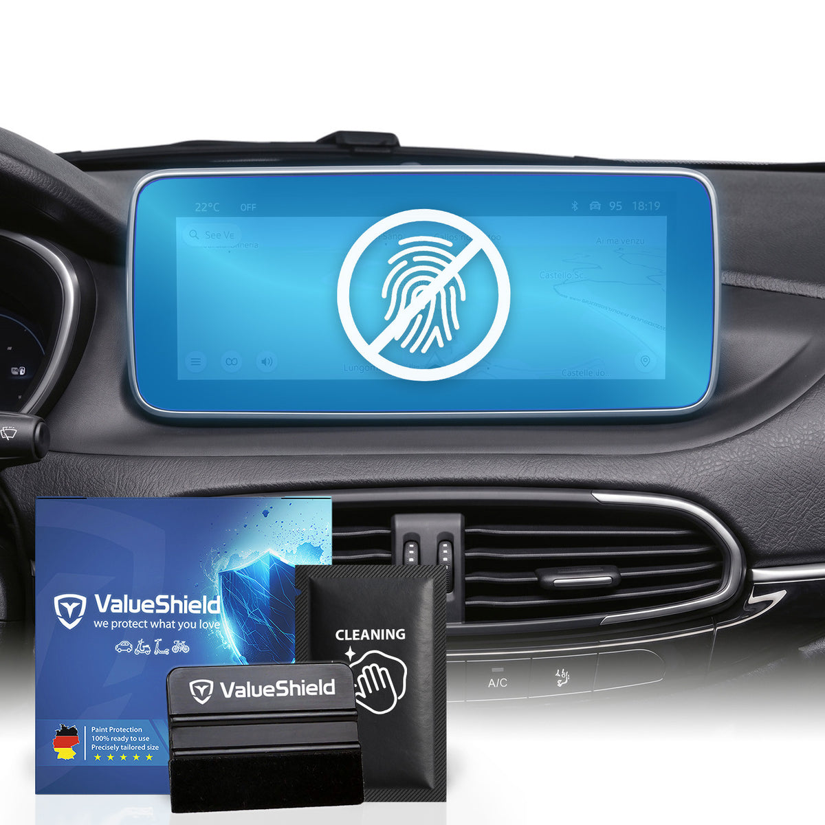 Anti-Fingerprint Displayschutzfolie passend für Fiat Tipo (358) 2016-2024 (5-Türer Kombi)